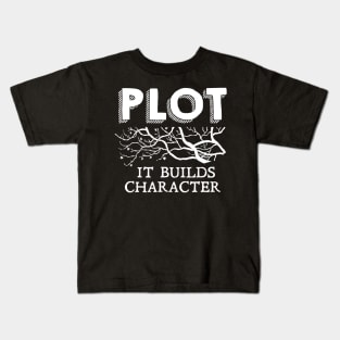 Funny Plot It Builds Character Book Reading Teacher Gift Kids T-Shirt